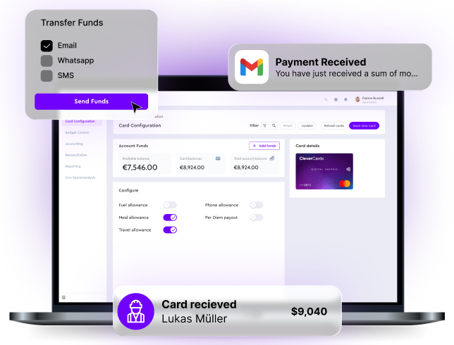 Digital card configuration interface