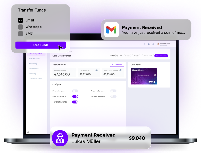 Digital card configuration interface