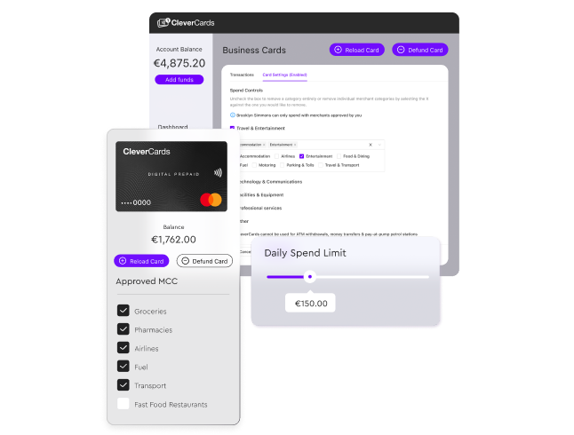 Instant card issuance dashboard